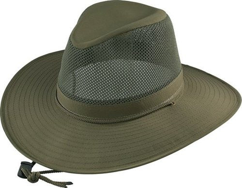 Aussie Crushable - SPF 50+ Fabric w/ Mesh,3 in Brim & Cool Max Sweat, Olive, XX-Large