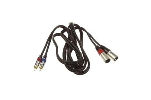 2 x XLR 3-PIN Male to 2 x RCA Male; 1m