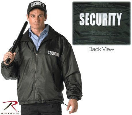 Black Security Nylon/Polar Fleece Reversible Jacket - Large