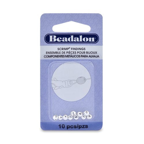 Scrimp Finding, Round, 4.5 mm (.177 in), Silver Plated, 10 pc