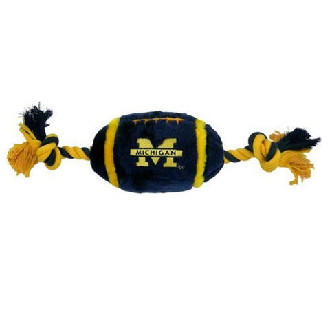 Michigan Wolverines Plush Football Dog Toy