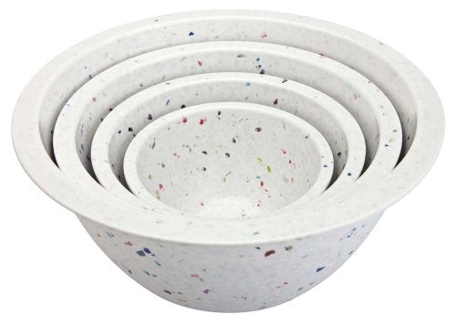 Confetti Recycled Plastic Mixing Bowl Set - White (4-piece)