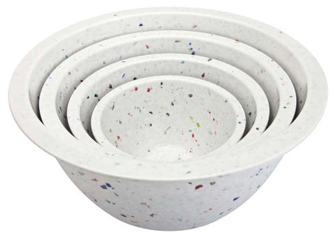 Confetti Recycled Plastic Mixing Bowl Set - White (4-piece)