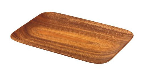 Acacia Wood Rectangle Tray with Rounded Edges - 10.5" x 7.25" x 0.75"