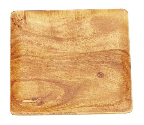 Acacia Wood 10" Square Plate, 10" x 10" x 1"
