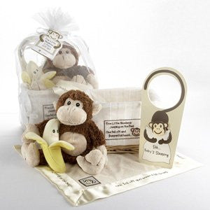 “Five Little Monkeys” Five-Piece Gift Set in Keepsake Basket