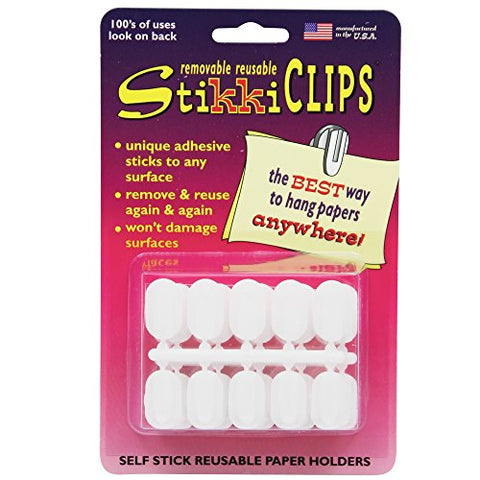 Stikkiclips 30/card - white