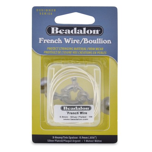 French Wire, 0.9 mm (.036 in), Silver Plated, 1 m
