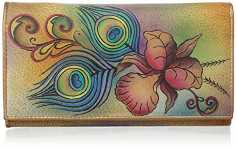 Premium Peacock Flower Check Book Wallet/Clutch