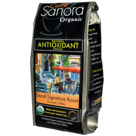 CAFFE SANORA Ground Coffee Signature Blend, Decaf At least 95% Organic 6/9 OZ