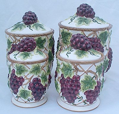 GRAPE 4 PC CANISTER SET(AIR TIGHT