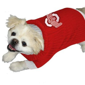 Ohio State Buckeyes Dog Sweater, x-small