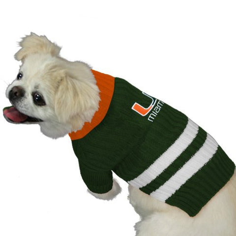 Miami Hurricanes Dog Sweater, large