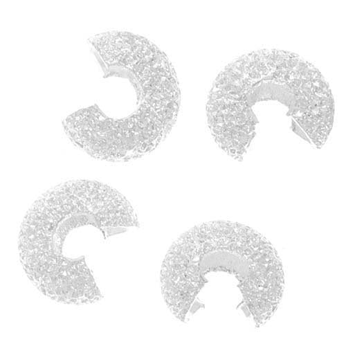 Crimp Covers, 4 mm (.157 in), Sparkle, Silver Plated, 144 pc