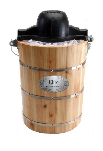 Elite Gourmet 6-qt. Electric Ice Cream Maker - Wooden Bucket