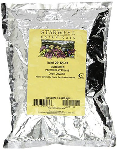 Bilberries Organic - Vaccinium myrtillus, 1 lb