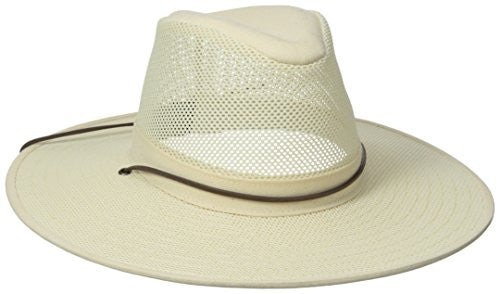 Aussie Breezer - Polycotton w/ chin cord, 4 in Brim, Crushable, Natural, X-Large
