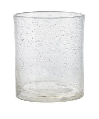 BUBBLE GLASS CLEAR DOUBLE OLD FASHIONED-4"h x 3.5" dia