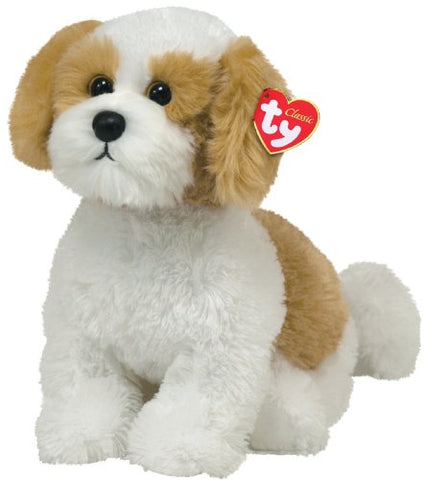 Barley the Beige Dog with White Classic Plush, 13-Inch