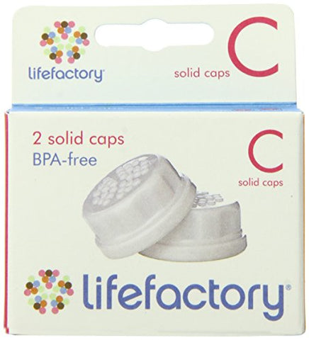 Baby Bottle Flat Cap Set (2 white caps)