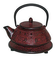 Aztec Tetsubin Cast Iron Teapot with Trivet, 40 Oz Capacity