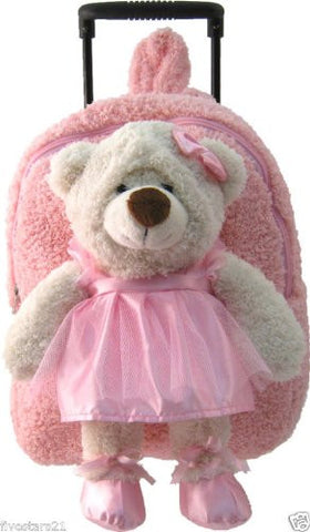 Plush Animal Rollers Ballet Bear Pink