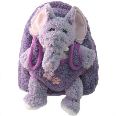 Plush Animal Backpack Purple Elephant