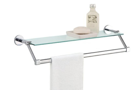 Organize It All Glass Shelf with Chrome Towel Bar