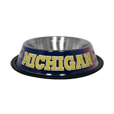 Michigan Wolverines Dog Bowl