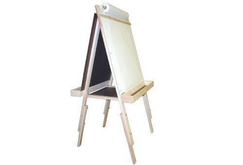 Ultimate Easel + Ext. Legs, magnetboard, chalkboard, wood trays 42" - 54"