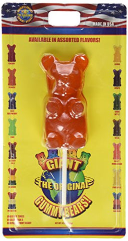 Giant Gummy Bear On A Stick Orange