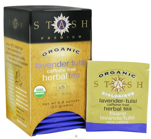 Herbal Teas Caffeine Free Lavender Tulsi, Organic 18 Bags