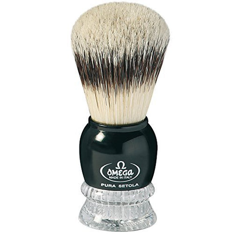 10275 Pure Bristle Shaving Brush, Plastic Handle, Black