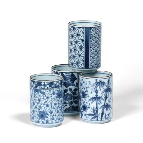 Assorted Blue & White Teacup Set