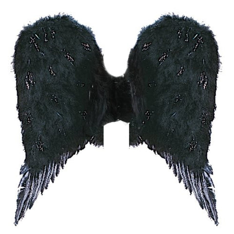 Adult Feather Angel Wings PBI BLACK