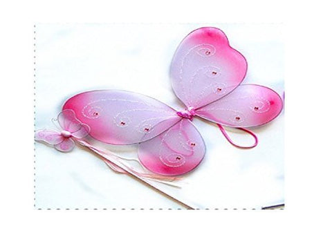 2 Pcs Butterfly Wing Set. Color: Pink. Size 16" (fits 2-5 years)