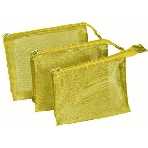 Gold Mesh Travel/Cosmetic Bag 3pc. set.