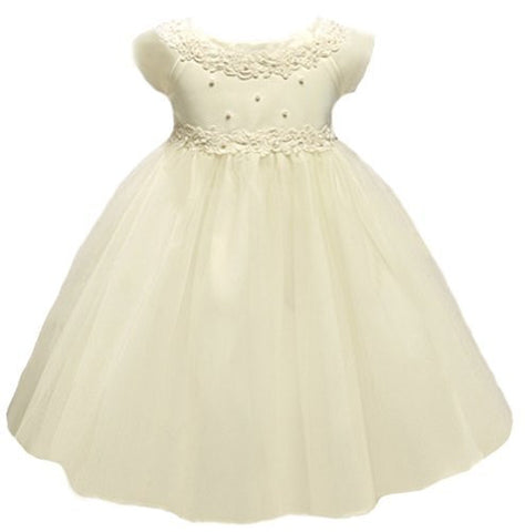 Baby-Girls Princess Tulle Dress - Ivory, Small