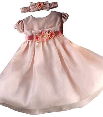 Baby-Girls Flower Princess Dress - Rose, Small