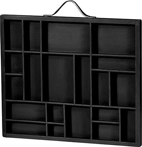 Printers Tray: Letterblock, Black with Silver Handle