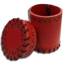 Red Runic Leather Cup