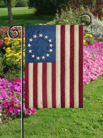 Applique Betsy Ross American Flag - Mini Garden Flag 12" x 18"