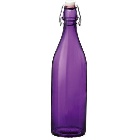 Bormioli Rocco Giara Purple Glass Swing Top Bottle (34OZ)