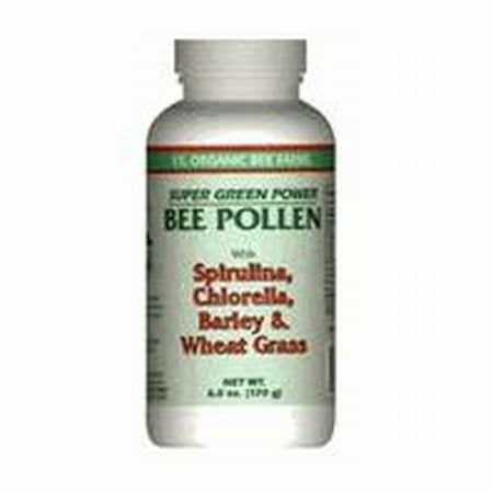 SUPER GREEN POWER:    Bee Pollen Powder w/ Spirulina, Chlorella, Barley & Wheat Grass 6.0 oz.	powder