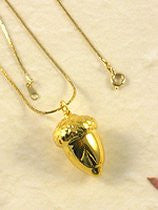 Real Acorn Pendant Dipped in Gold with Chain
