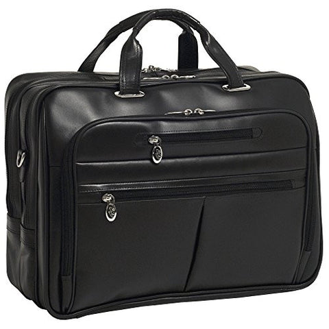 ROCKFORD Leather Fly‐Through™ Checkpoint‐Friendly 17" Laptop Case Black