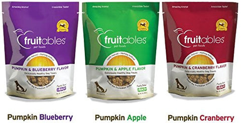 Fruitables Pumpkin and Blueberry - 7 oz. Bags
Fruitables Pumpkin and Apple - 7 oz. Bags
Fruitables Pumpkin and Cranberry - 7 oz. Bags