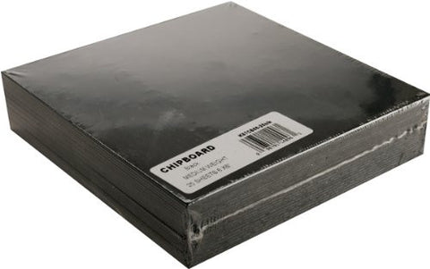 Pk/25 .057 Black Chipboard 6" X 6"