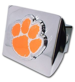 Clemson (Paw with color) Shiny Chrome Hitch Cover