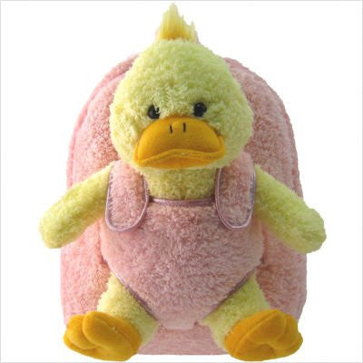 Plush Animal Backpack Duck w/ Pink